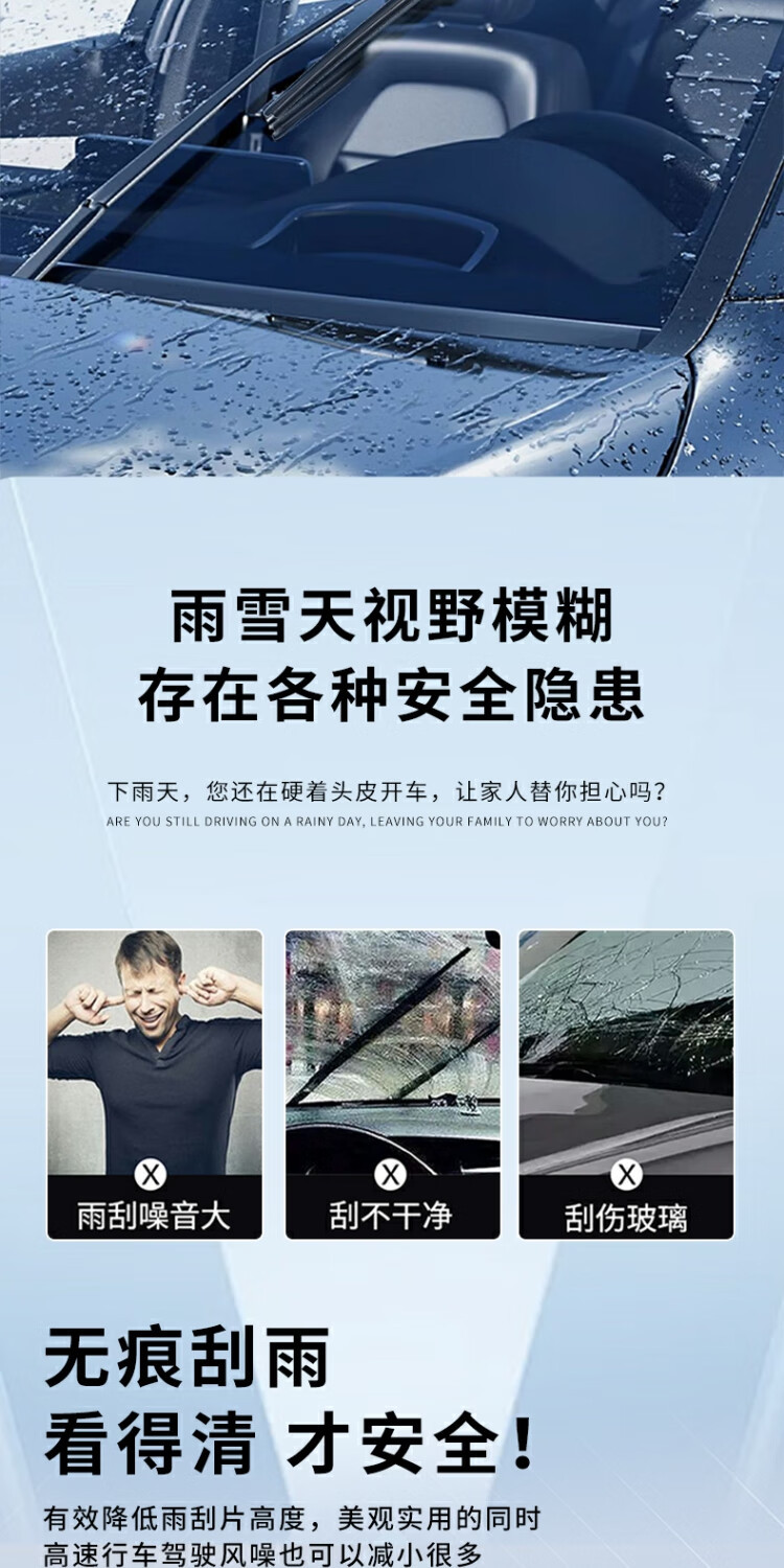 11 Rubber Strip Wipers Suitable for All Kia Models K3 Wipers K2K5 Forte Sportage Cerato K2 Wiper Blades