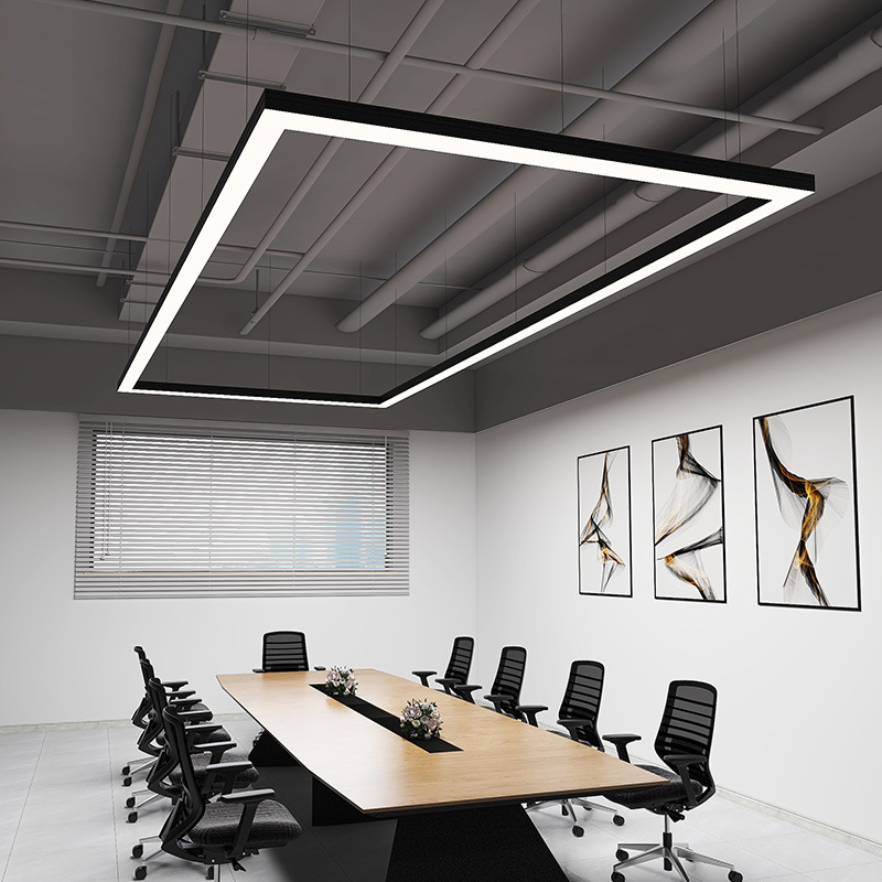 Lámpara led especial de empalme sin costuras para oficina, candelabro rectangular, sala de conferencias, edificio de oficinas, tira de luz de retorno