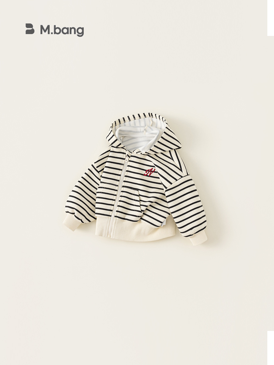 Yoobao ropa infantil chaqueta con capuz para niños otoño chaqueta con cremallera chaqueta a rayas chaqueta de niñas chaqueta con capuz para niños