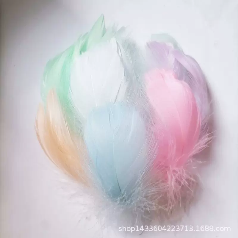 大中飘羽毛鹅毛 diy捕梦网花束花环翅膀装饰波波球填充物舞台道具