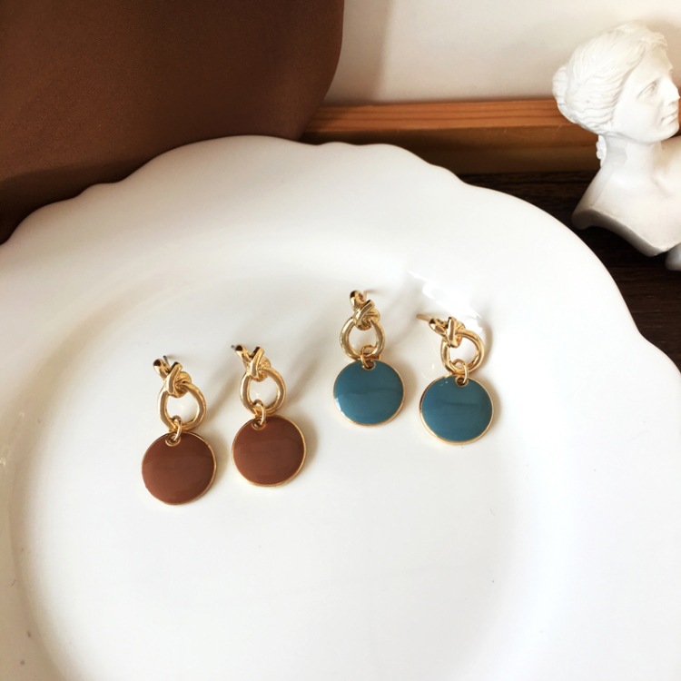 Simple Round Oil Drop Alloy Earrings Wholesale display picture 13