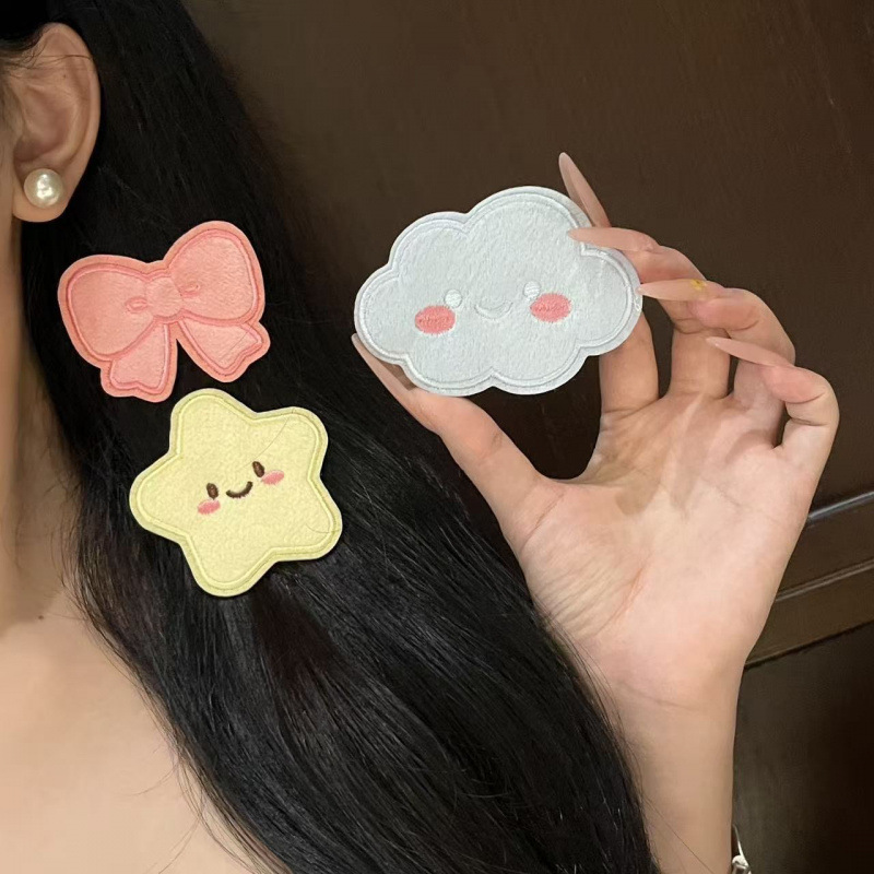 Cute Cartoon Bowknot Star Cloud Magic Sticker for Sweet Girls, Forehead Hair Bangs Organizer