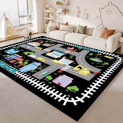 Avtomobil döşəmə paspasları — floor mat, game toy rug - childlike-city-traffic-maze-tech-fabric-100x160cm6mm