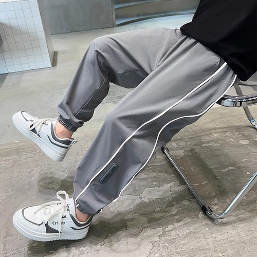 Boys' Ice Silk Summer Thin Quick-Dry Pants for Older Children, Casual Sports Mosquito-Repellent Long Pants for Boys, Trendy Underwear