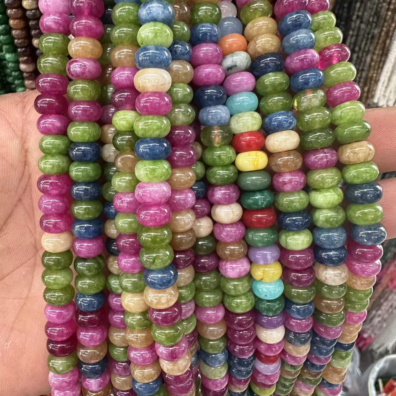 Cross-border abacus beads 5*8mm white stone optimization abacus beads loose beads diy jewelry clothing accessories this finished product separation beads