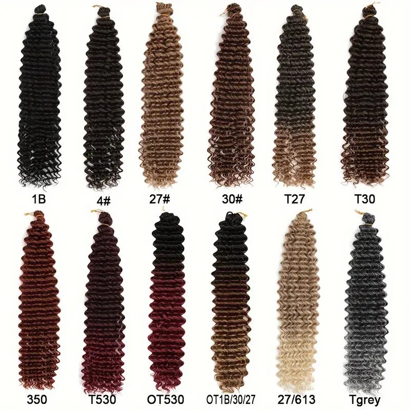 クロスボーダーディープウェーブ DEEP ヘアエクステンションかぎ針編みヘア化学繊維かぎ針編みヘアウィッグユニセックスヨーロッパとアメリカのスタイルのウィッグ|undefined