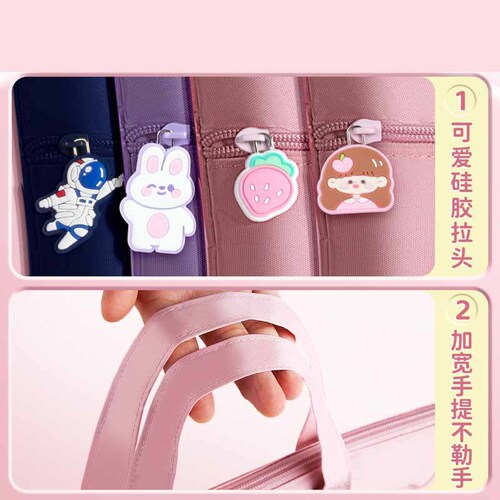 Tuition bag, primary school student portable study bag, girl boy summer tutoring bag, zipper file bag, art bag