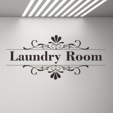 Laundry Room洗衣房墙贴花精雕wall decor跨境亚马逊ebayDW9928