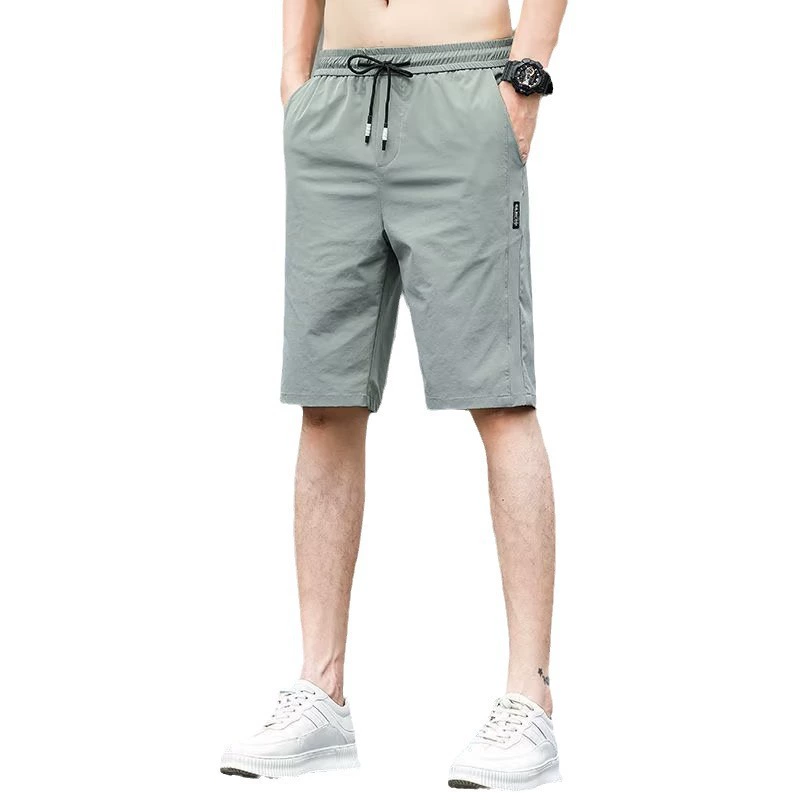 Men's silk summer trousers, Korean style, plus size, slim fit, loose straight fit, wholesale