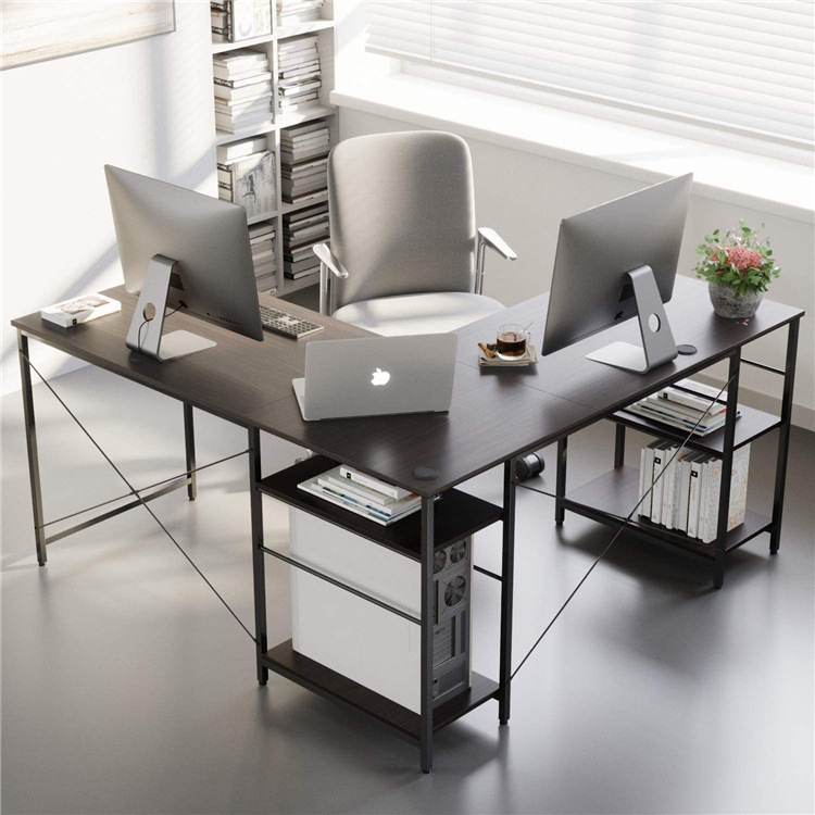 Simple L-shaped desk adjustable 2 person L-shaped corner computer desk desk for home office