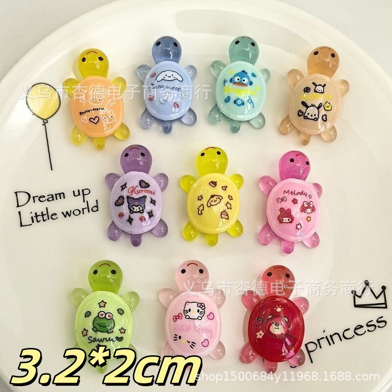 漫画発光かわいいサンリオカメミニ立体マイクロ風景車樹脂装飾品 DIY ジュエリーアクセサリー|undefined