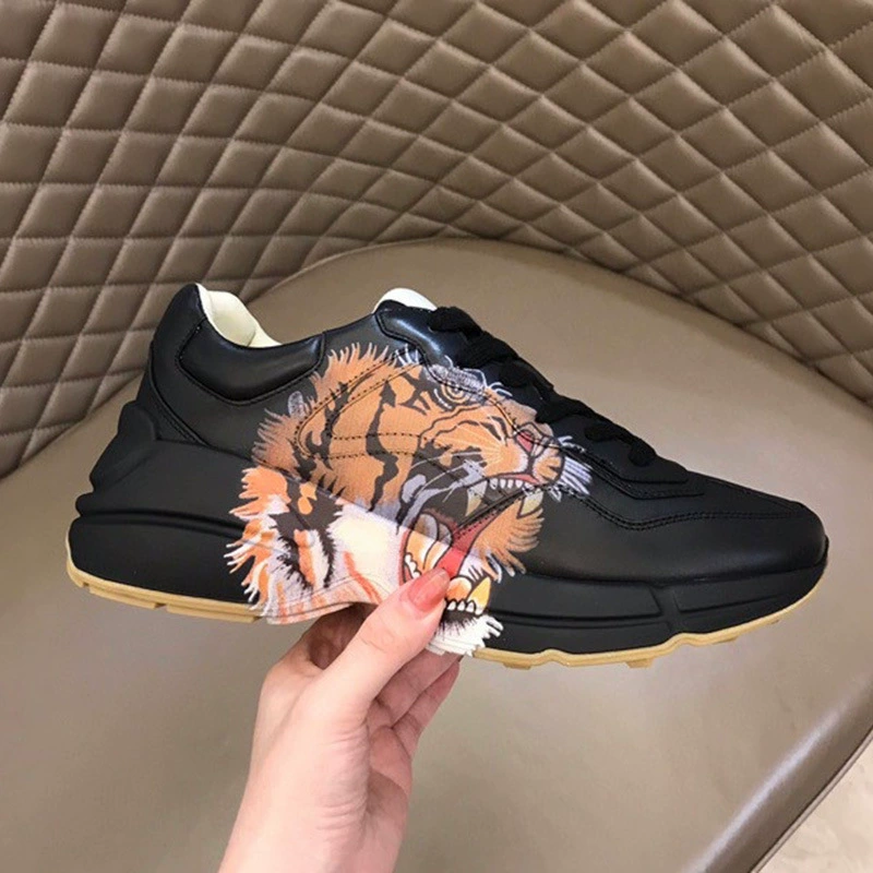 Четыре сезона, одинаковый стиль, толстая подошва, износостойкая, амортизирующая, цветная обувь на шнуровке, мужская модная повседневная обувь с принтом тотема