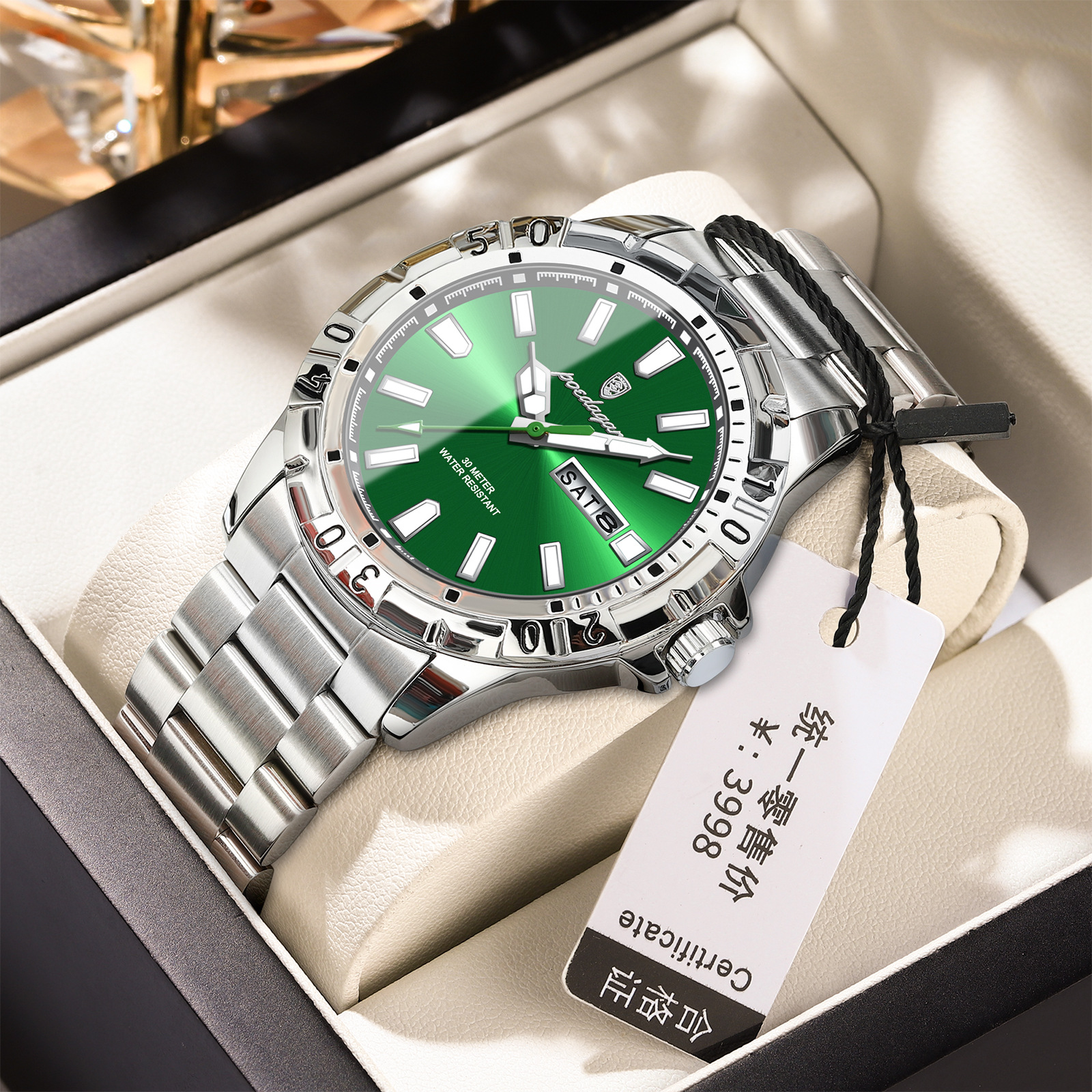 Marca suiza impermeable moda nuevo reloj para hombre reloj súper luminoso