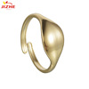 Glossy one size small design ring stainless steel, 14 carat white gold, trend of season, wholesale