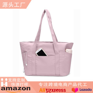 Handheld one-shoulder bag with zipper, yoga mat, laptop, travel bag