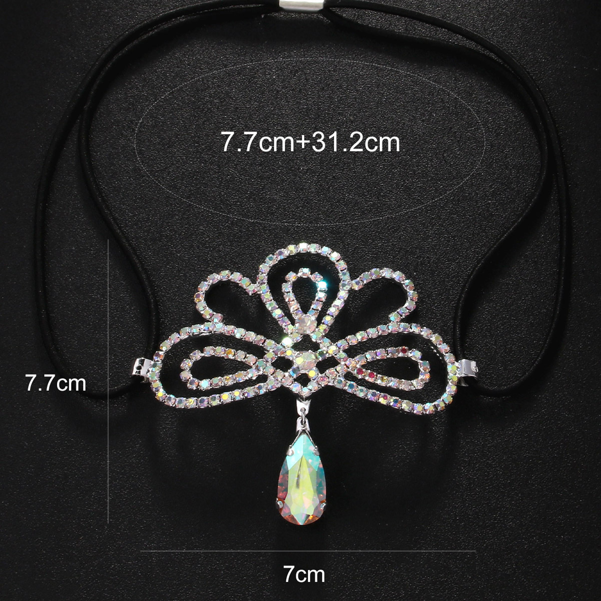 Viento exótico de color gota de agua correa de cabello exagerada diamante joyas para el cabello joyas de uso diario cadena de pelo