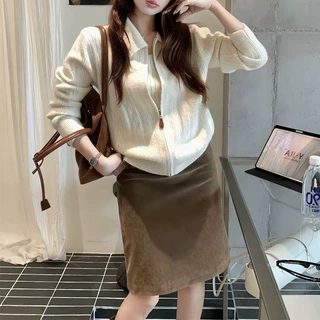 白色连帽蝙蝠袖针织开衫上衣女秋冬季穿搭休闲宽松慵懒毛衣外套潮