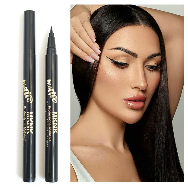 Cross-Border Liquid Eyeliner Pen for Women, Long-Lasting, Waterproof, Quick-Drying, Non-Smudged, Novice Beginners, Ultra-Fine Genuine Cool Black Hook Pen