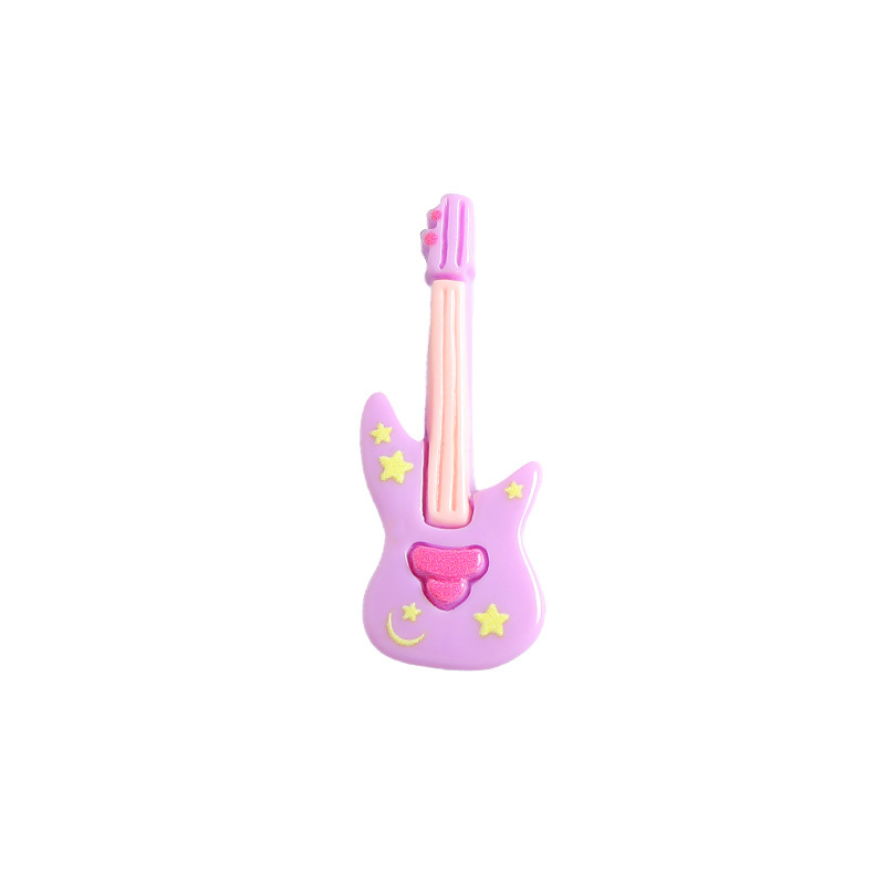 漫画小さなギター楽器樹脂アクセサリー diy クリーム接着剤携帯電話ケース冷蔵庫マグネットヘアピンジュエリーパッチ素材|undefined