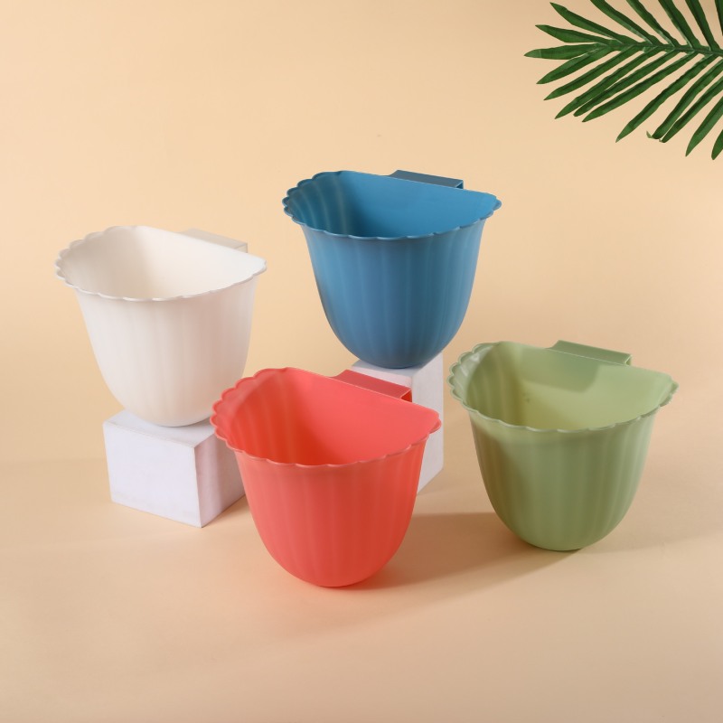 壁掛け式フラワーゴミ箱 家庭用 キッチン デスク コーヒーテーブル カウンター ゴミ処理 吊り下げ式 省力 環境に優しい|undefined