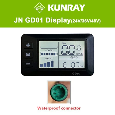 Jiannuo JN LCD GD01 LCD sayğac, 36v48v suya davamlı fiş