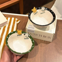 ボタン豆丁シリーズ食器家庭用ご飯碗の新型高顔値果物サラダ碗陶磁器碗の食事の碗