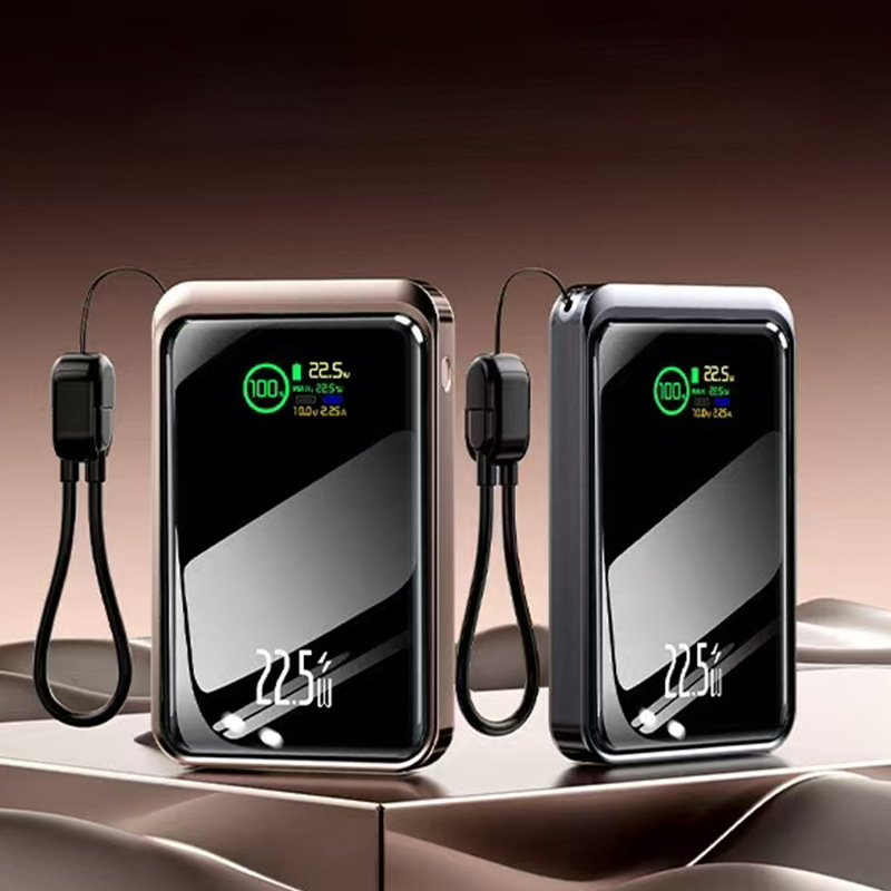 Fabricante suministro directo de 10000 / 2000 mAh carga rápida 22.5W PD20W cuerda de alimentación portátil