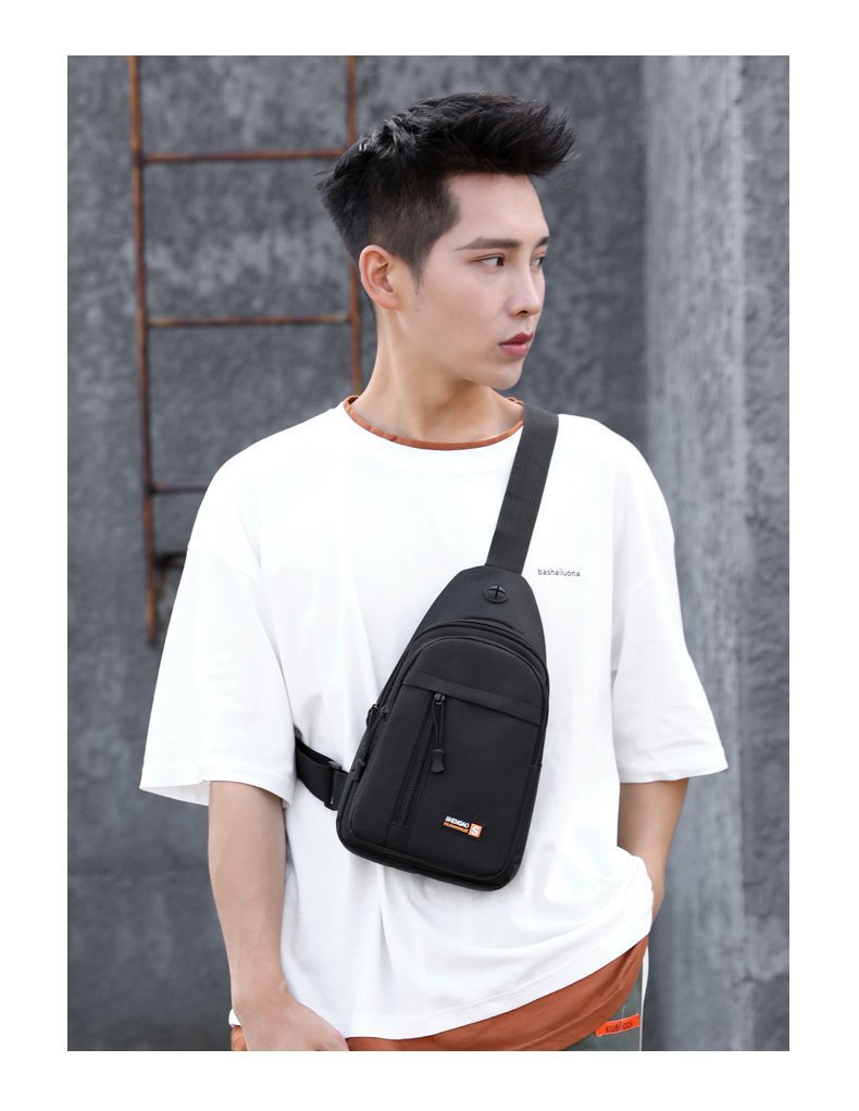 324g Weight Polyester Lining Material Zipper Closure Type Single Shoulder Strap Strap Type Men's Classic Style Solid Color Oxford Cloth Waist Bags