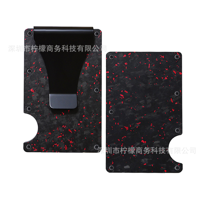 Nuevo forjado fibra de carbono patrón titular de la tarjeta RFID antirrobo cepillo de aleación de aluminio titular de la tarjeta de metal anti-desgassing