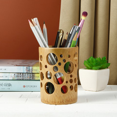 Nan bamboo carbonized pen holder multi-functional creative bamboo pen holder study desk accessories desk storage calligraphy supplies decorative item
