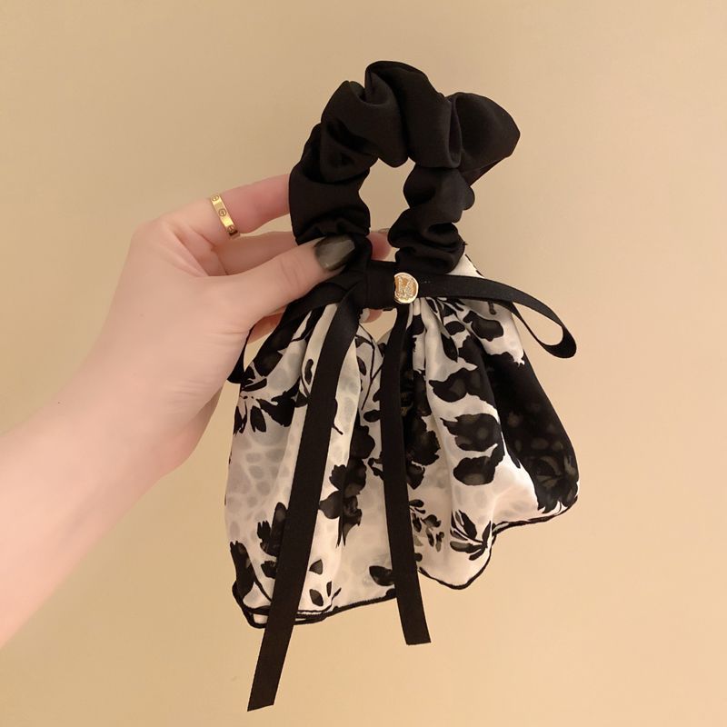 Lazo para el cabello de intestino grueso de encaje de alta calidad de Corea del Sur, flor para la cabeza duradera de todo fósforo, banda de goma de alta elasticidad, bufanda cuadrada, cuerda para el cabello