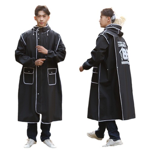 EVA adult waterproof and explosion-proof raincoat with increased size, length, and thickness, suitable for bicycles and electric vehicles, unisex, for university students
