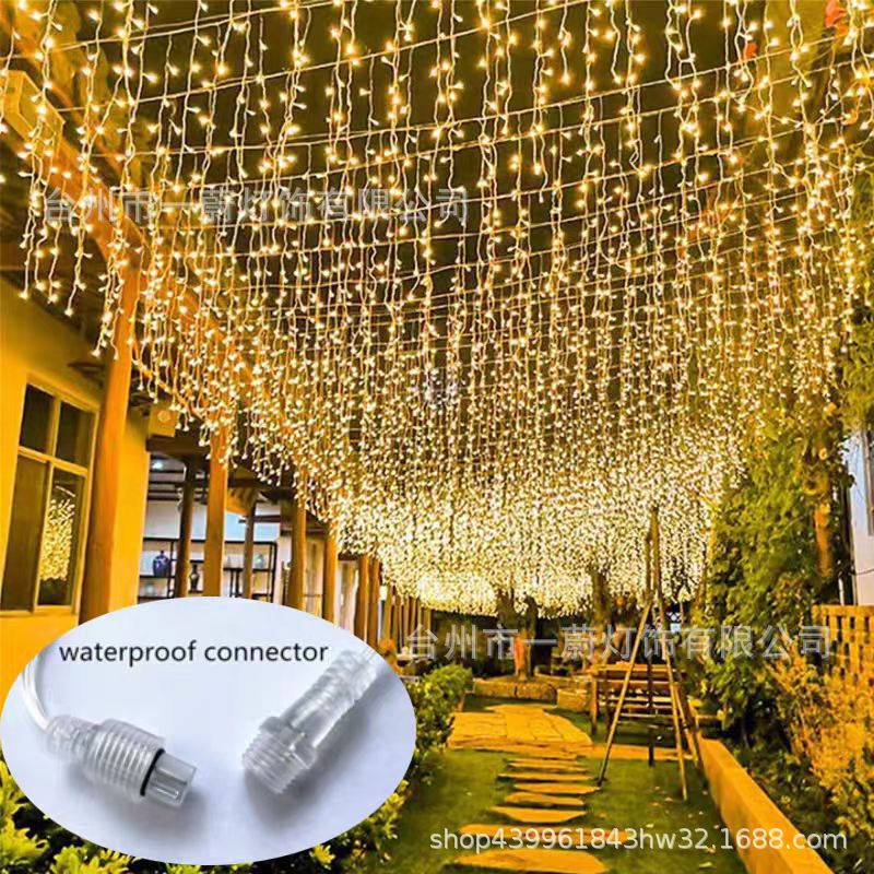 Led Holiday Curtain Lights Ice Bar Light String Lights Glowing Hanging Tree Eaves Decoration Led Outdoor Courtyard Holiday Waterfall