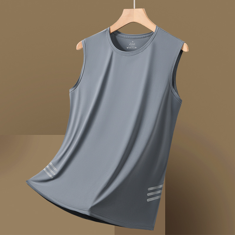 Chaleco de hielo de tamaño king para hombres de verano delgado transpirable hombro entrenamiento deportivo ropa de entrenamiento para hombres camiseta sin mangas