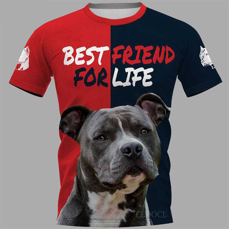 CLOOCL summer European and American cross-border T-shirt best friend dog 3D print men's casual sports top