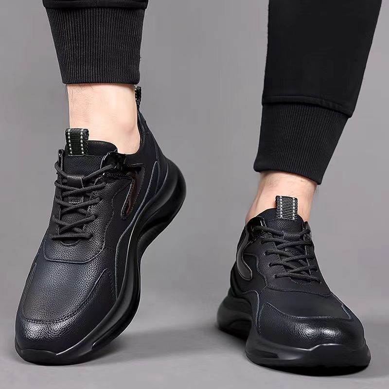 Nuevos zapatos casuales impermeables de cuero de hombre zapatos de moda cómodos zapatos de papá simple versátil zapatos deportivos con suela gruesa al por mayor