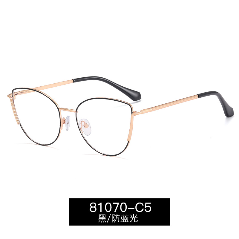 81070 gafas de luz anti-azul de las nuevas mujeres de moda se pueden equipar con gafas de miopía gafas de luz anti-azul de metal Retro