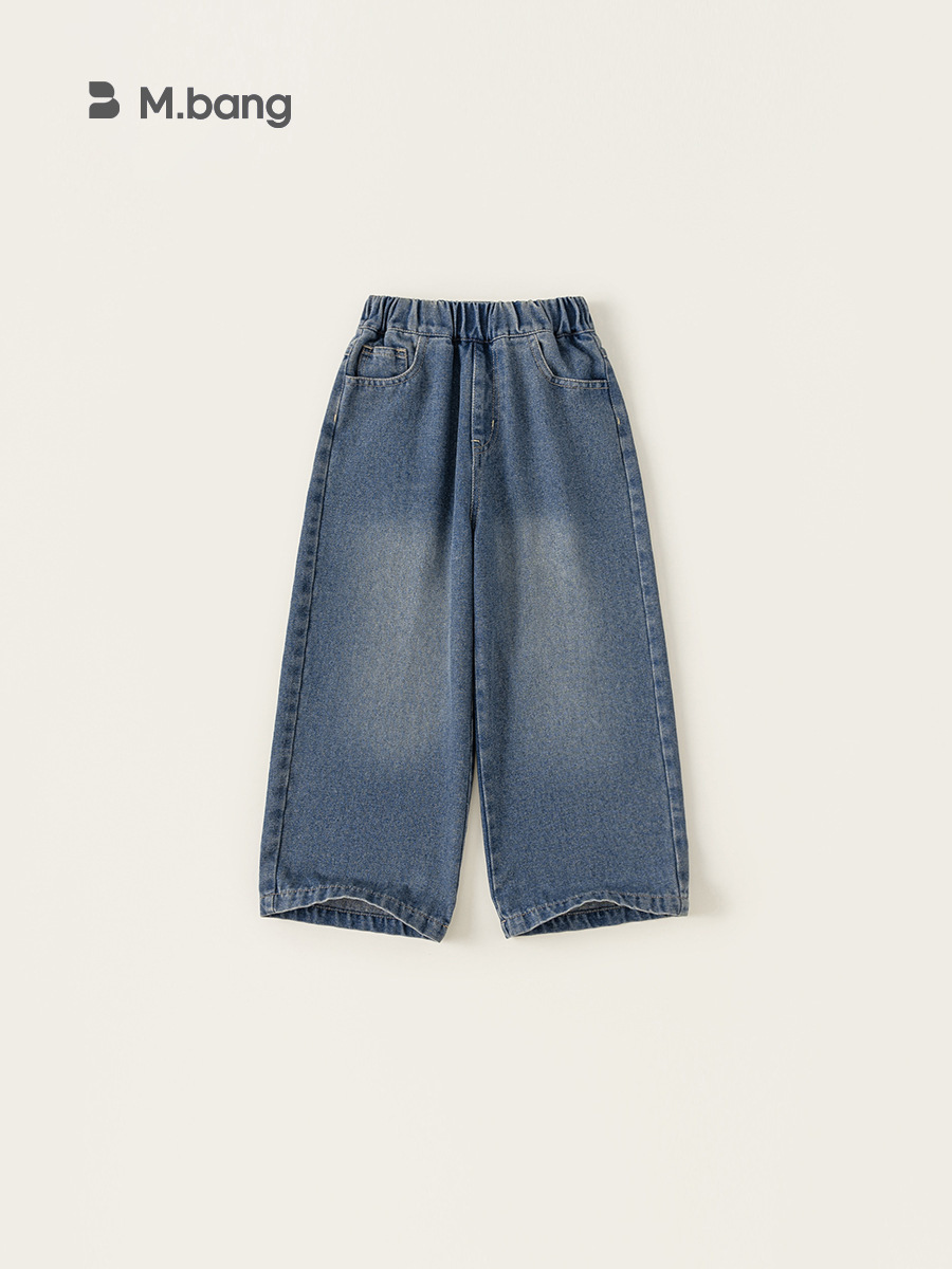 Yoobao ropa infantil de otoño pantalones para niños 2025 nuevos pantalones rectos de otoño versátiles pantalones jeans sueltos de niñas pantalones largos image 1