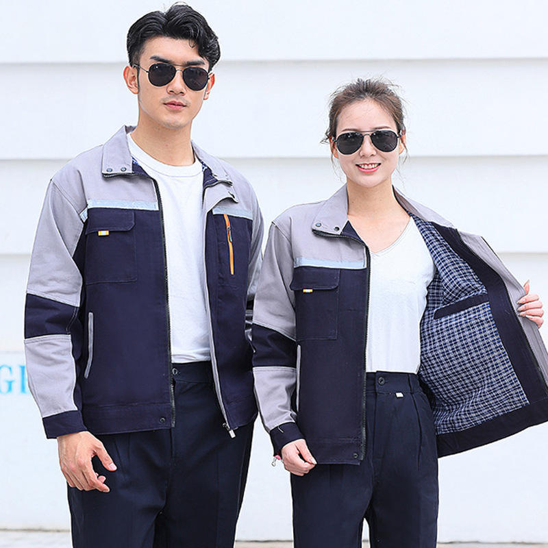 Trajes de trabajo primavera y otoño manga larga doble capa gruesa resistente al desgaste reparación de automóviles logística reflector ingeniería de ropa de seguro laboral personalizada