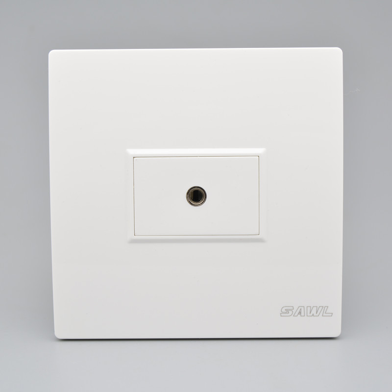 86型多媒体耳机音频插座 直插3.5mm音频墙壁开关面板耳机面板