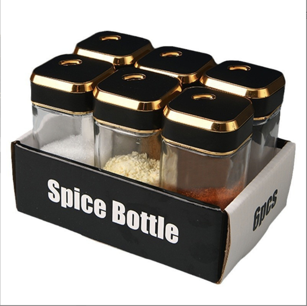 Botellas de condimento de vidrio de cocina selladas, latas de condimento a prueba de humedad, cajas de almacenamiento de saleros, cajas de condimentos, latas domésticas, juegos de saleros image 8