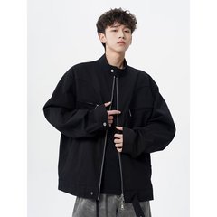 美式复古立领外套2025秋季新款宽松休闲工装夹克潮流时尚气质男款