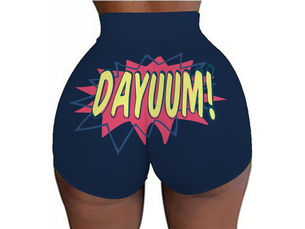 Pantalones cortos de cadera deportivos casuales de camuflaje con estampado digital europeo y americano, las mujeres pueden pedir una pieza