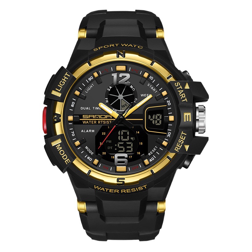 Sanda pareja reloj electrónico multifuncional al aire libre montañismo luminoso impermeable hombres y mujeres reloj de alarma reloj de pareja reloj