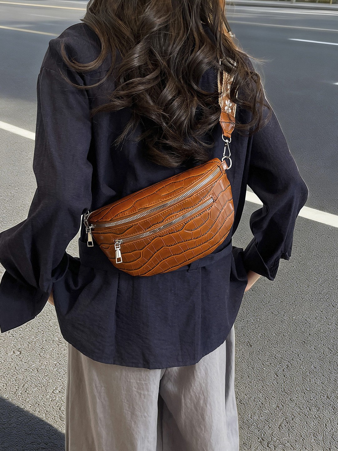 Bolso para mujeres 2026 nuevo estilo transfronterizo de alta calidad bolso de cintura de piedra de alta calidad retro versátil bolso de hombro