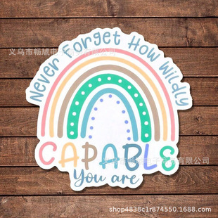 CAPABLE彩虹英文趣味励志搞怪激励装饰搞涂鸦贴纸亚马逊TEMU-阿里巴巴