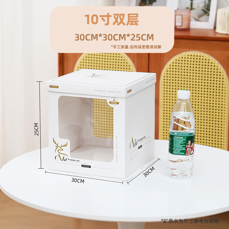 Caja de pastel de cumpleaños caja de embalaje ventana transparente 6 6 6 8 10 10 10 10 Individual Doble capa 12 pulgadas simple fondo engrosado