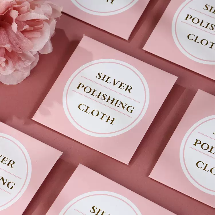 粉色擦银布纯银器保养独立包装去氧化清洁布珠宝饰品珍珠银饰礼品