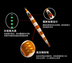 日系南油速沉海釣鐵板餌夜光鉛魚120g300g400g假餌船釣紅甘路亞餌