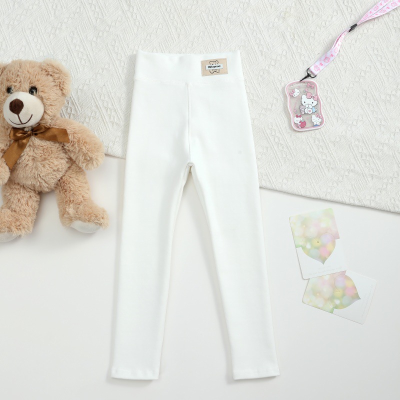 Niña primavera y otoño leggings niños primavera pantalones de algodón abrasivos niñas de cintura alta pantalones de estilo extranjero bebé